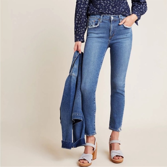 AGOLDE Toni High-Rise Slim Distressed Jeans, Size 28 - Picture 2 of 5